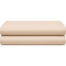 Qua Home Soho Bej Pamuklu Perkal Çift Kişilik Çarşaf 240 x 260 cm