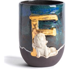 Moon Art Ceramic Angel F Harfli Antik Seramik Kupa