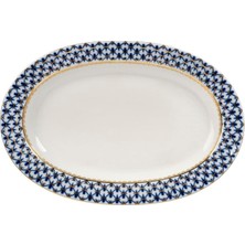 Imperial Porcelain Cobalt Net Mavi Oval Porselen Servislik