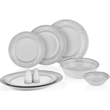Noritake Glendonald Platınum Beyaz Porselen 54 Parça 12 Kişilik Yemek Takımı