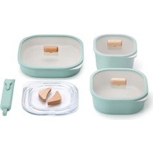 Neoflam Fika Comfort Yeşil Seramik Tencere ve Tava Seti