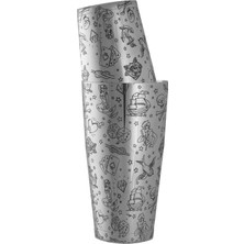 Urban Bar Tattoo Tin-On-Tin Çelik Kokteyl Shaker 75CL