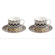 Missoni Home Siyah Gold 2li Porselen Türk Kahvesi Fincan Seti