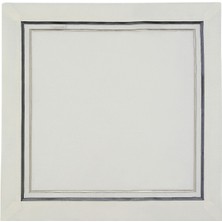Matis Home Line Elegance 2'li Gri Antrasit Detaylı Keten Peçete 40X40 cm