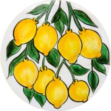 Feeling Good Inside Amalfi Coast Collection El Yapımı Seramik Mini Beyaz Peynir Tabağı 17 cm