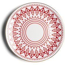 Some Home İstanbul Horse Luck Collection Red Porselen Servis Tabağı 23 cm