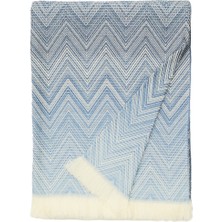 Missoni Home Timmy Mavi Beyaz Yün Throw