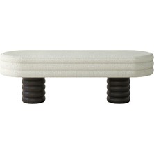 Deek Objects Play Ekru Kumaş Siyah Ahşap Ayaklı Bench