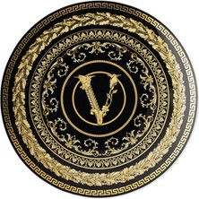 Versace Virtus Gala Siyah Porselen Ekmek Tabağı 17 cm