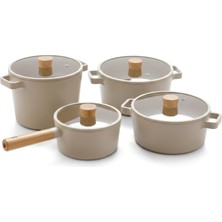 Neoflam Fika Bej 8 Parça Tencere Seti