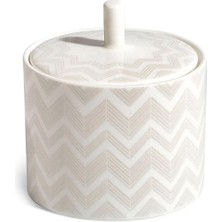 Missoni Home Beyaz Gri Porselen Şekerlik