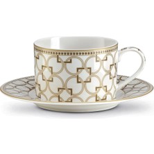 Pozzi Milano Deco Porselen Çay Fincanı ve Tabağı