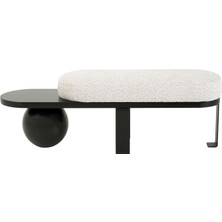 Solano Design Cilia Beyaz Metal Ahşap Bench