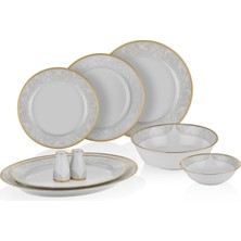 Noritake Flanders Gold Beyaz 54 Parça 12 Kişilik Yemek Takımı