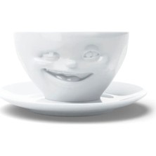 Tassen Winking Beyaz Porselen Çay Fincanı ve Tabağı