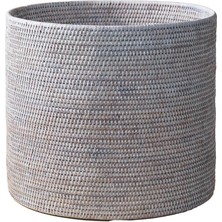 King Zoo Beyaz S Rattan Saksı