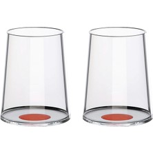 Split Glass Krımızı Cam 2'li Beyaz Şarap Kadeh Bardağı