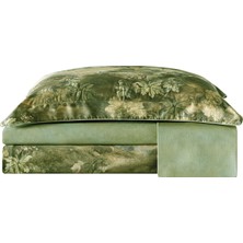 Valeron Sauvage Yeşil Pamuk Saten Super King Size Nevresim Takımı 260 x 240 cm