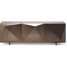 Cattelan Italia Kayak Fırça Darbeli Bronz Ahşap Büfe