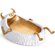 L'objet Haas Lazy Susan Catchall Gold Beyaz Tepsi