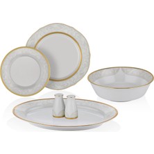 Noritake Flanders Gold Beyaz Porselen 29 Parça 12 Kişilik Yemek Takımı