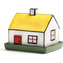 Klevering Porselen Ev Figürlü Kapaklı Tereyağı Tabağı