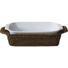 King Zoo Mini Dikdörtgen Rattan Fırın Kabı