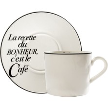 Bonjour Beyaz Porselen Çay Fincanı