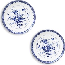 Klevering Delft Mavisi Desenli 2'li Porselen Tabak Seti