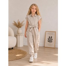 Kids Çocuk Kız Çocuk Gabardin Gömlek Pantolon Takım 2 Parça (3-12YAŞ)