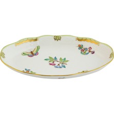 Herend Victoria Desenli Porselen Oval Servis Tabağı 22 cm