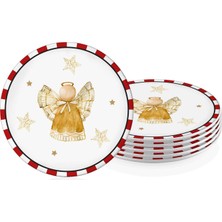 The Mia Globe Desenli Seramik 6'lı Pasta Tabağı Seti