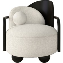 Deek Objects Ear Siyah Ekru Teddy Top Yastıklı Berjer
