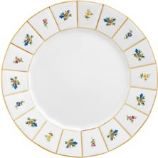 Fürstenberg Grecque Mille Fleurs Renkli Desenli Porselen Ara Servis Tabağı 24,4 cm