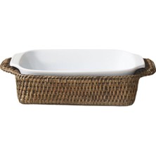 King Zoo Mini Dikdörtgen Rattan Fırın Kabı
