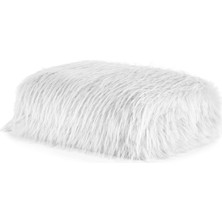 Rumija Home Beyaz Kürk Luxury Dekoratif Throw Battaniye 140 x 190 cm