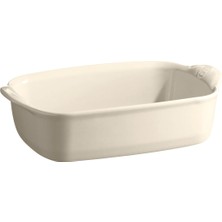 Emile Henry Ekru Seramik Dikdörtgen Fırın Kabı 22X14 cm