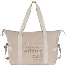 Walking Mum Apricot Bej Pamuklu Eco Mum Ekstra Büyük Boy Bebek Bakım Seyahat Çantası