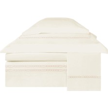 Valeron Maillon Pudra Işlemeli Pamuk Saten Super King Size Nevresim Takımı 260 x 240 cm