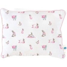 Deux Lapins %100 Pamuk Bébé Lapin Rose Müslin Bebek Yastığı 45X35 cm