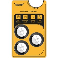 Bufflabs iPhone 17 Pro Max Siyah Metal Kamera Lens Koruyucu
