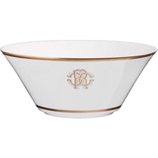 Roberto Cavalli Silk Gold Beyaz Porselen Servis Kasesi 26 cm