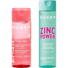 Nuxe Zinc Power Arındırıcı Leke Karşıtı Yüz Toniği 200 ml + Very Rose Göz Makyajı Temizleme Suyu 100 ml 2'li Set