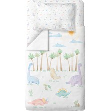 Casadora Baby Dino %100 Organik Pamuk Saten Bebek Çocuk Nevresim Takımı 160 x 220 cm