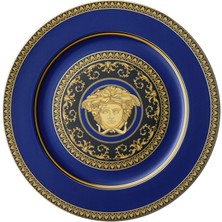 Versace Medusa Mavi Porselen Servis Tabağı 30 cm