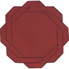 Matis Home Line Kate Bordo Geometrik Kesim Pamuklu 2'li Amerikan Servis 42X42 cm