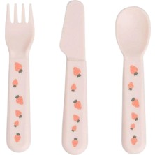 Done By Deer Farm Pembe Unisex Çocuk Çatal Kaşık ve Bıçak Seti