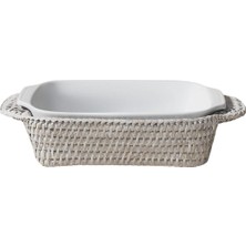 King Zoo Mini Dikdörtgen Rattan Fırın Kabı