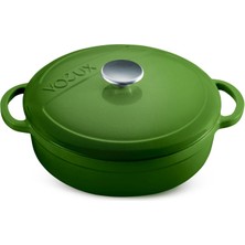 Voeux Kitchenware Foret Yeşil Sığ Döküm Tencere 24 cm