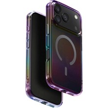 Uniq Iridescia iPhone 17 Pro Max Magsafe Uyumlu Rainbow Siyah Telefon Kılıfı